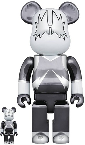 【開封品】BE＠RBRICK KISS SPACE MAN CHROME Ver.100％ & 400％