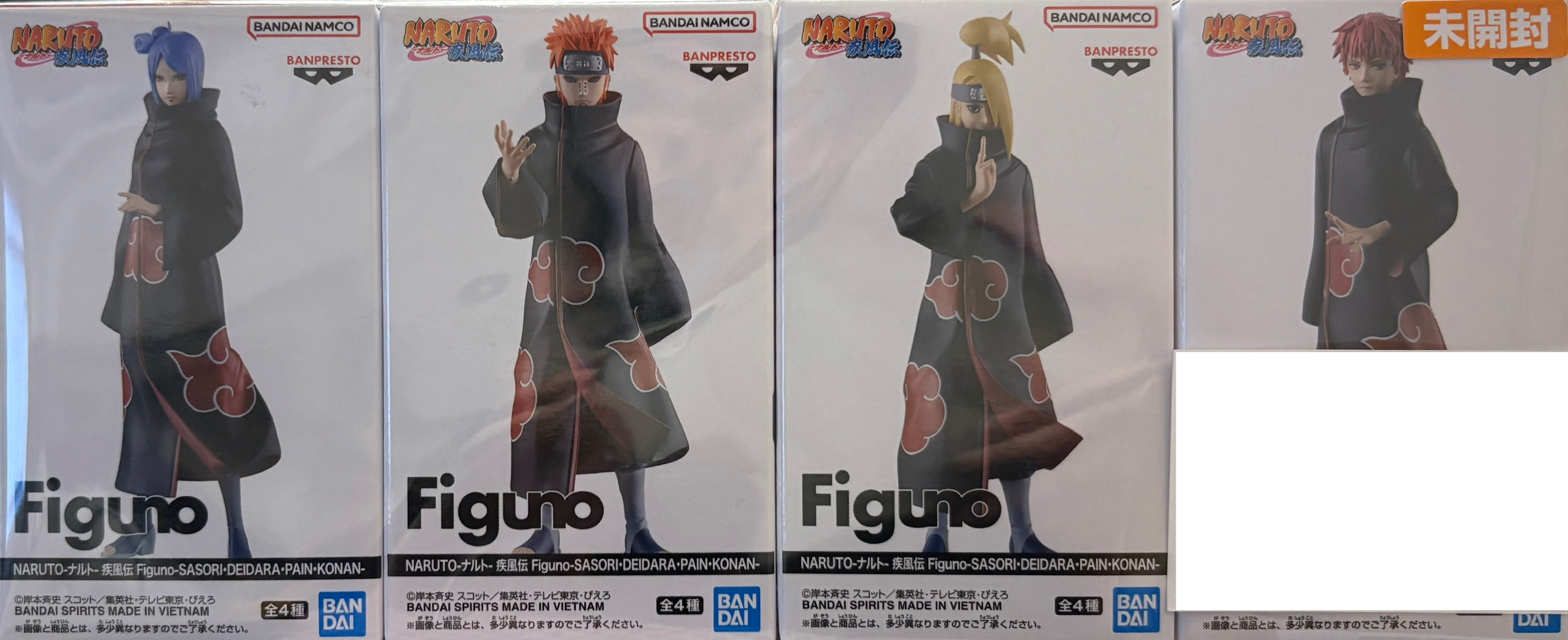 【未開封】NARUTO -ナルト- 疾風伝 Figuno-SASORI・DEIDARA・PAIN・KONAN- 全4種セット