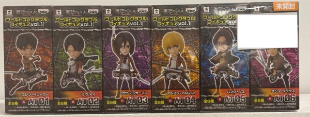 【未開封】進撃の巨人 ワールドコレクタブルフィギュアvol.1 全6種セット