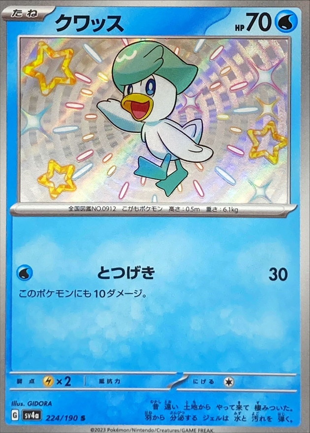 クワッス 【S】　SV4a 224/190 （Pokemon CARD GAME）