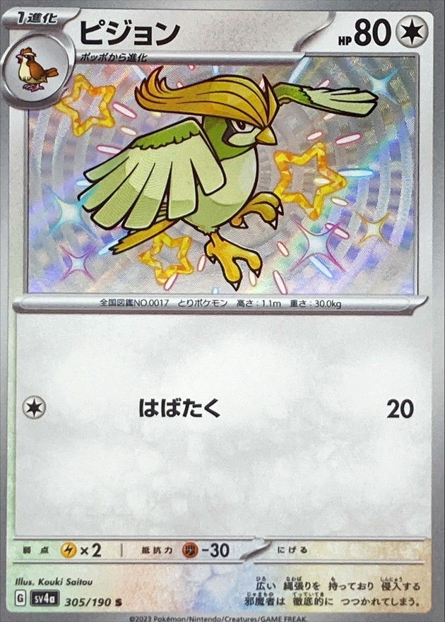 ピジョン 【S】　SV4a 305/190 （Pokemon CARD GAME）